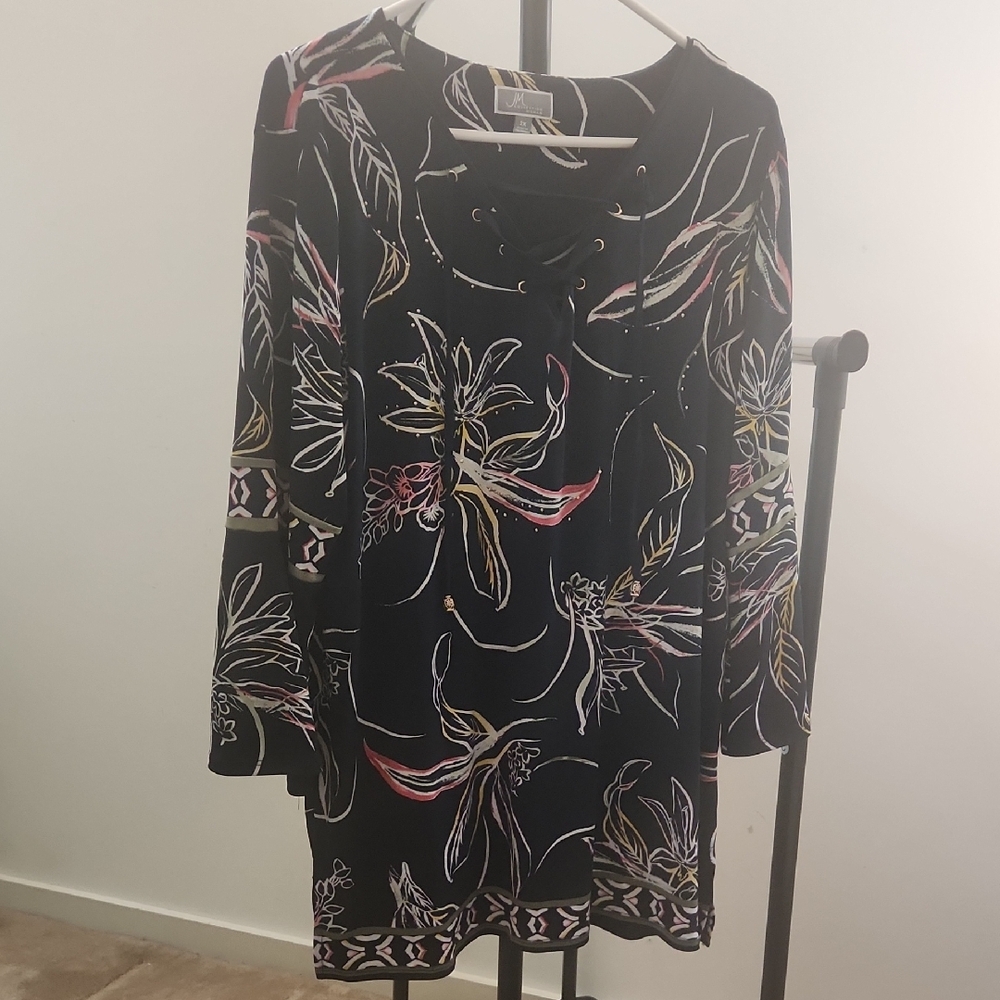 Floral Navy Long Sleeve Shirt